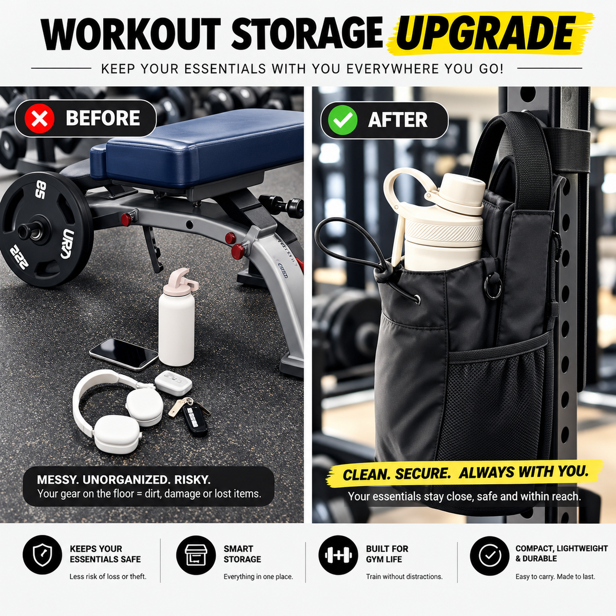 Magnetic Gym Bag High Quality Fitness