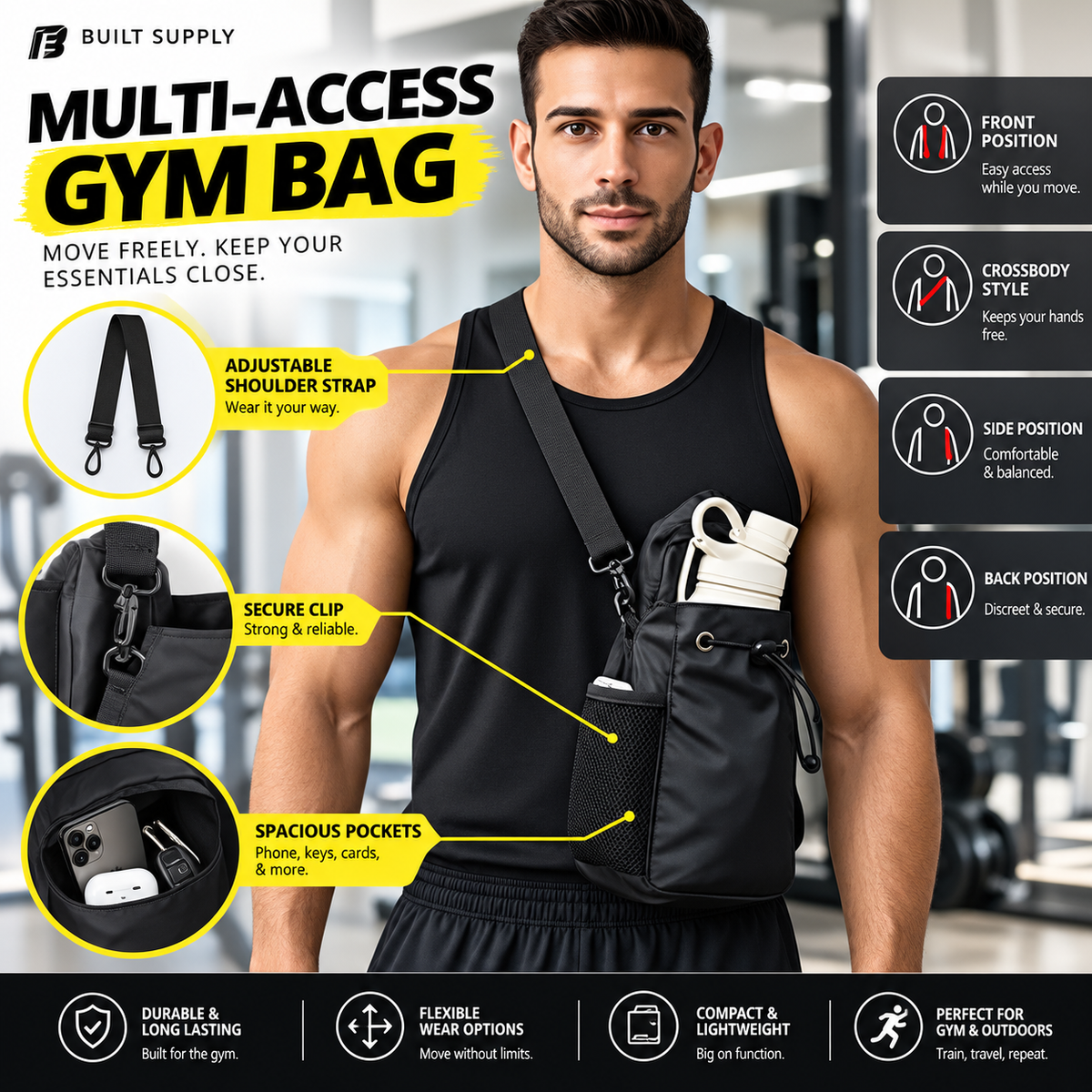 Magnetic Gym Bag High Quality Fitness